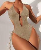 Textured Cutout Tied One-Piece Swimwear - Body By J'ne