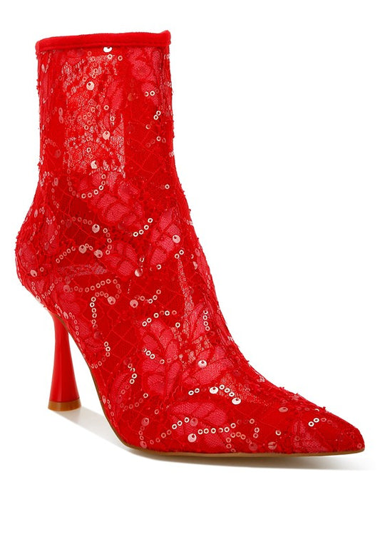 Samia Sequin Lace Boots - Body By J'ne