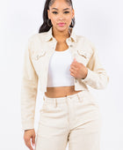 Laced Back Cropped Jacket