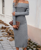 Devine Off-Shoulder Long Sleeve Wrap Dress