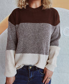 Color Block Long Sleeve Sweater