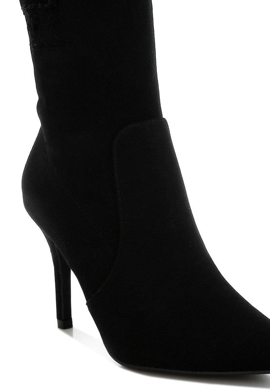 Himkok Distressed Denim Mid-Calf Boots - Body By J'ne