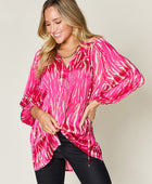 Full Size Printed Button Up Long Sleeve Shirt - Body By J'ne