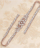 Rhinestone Applique Wedding Dress Waist Jewelry - Body By J'ne
