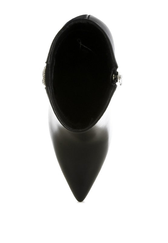 Kalina Rhinestones Chain Detail Boots - Body By J'ne