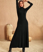 Turtleneck Long Sleeve Maxi Dress