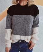 Color Block Long Sleeve Sweater