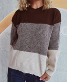 Color Block Long Sleeve Sweater