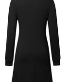 Texture V-Neck Long Sleeve Dress