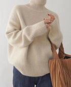 Turtleneck Dropped Shoulder Long Sleeve Sweater