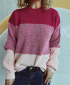 Color Block Long Sleeve Sweater