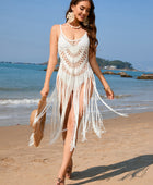 Fringe Openwork Spaghetti Strap Cover-Up - Body By J'ne