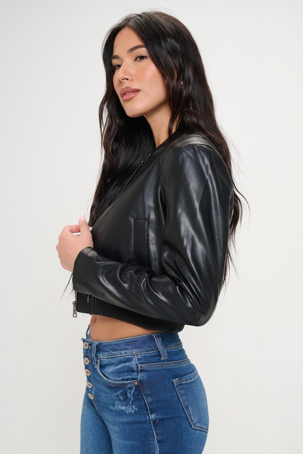 Coalition LA Zip Up Cropped Bomber Jacket - Body By J'ne