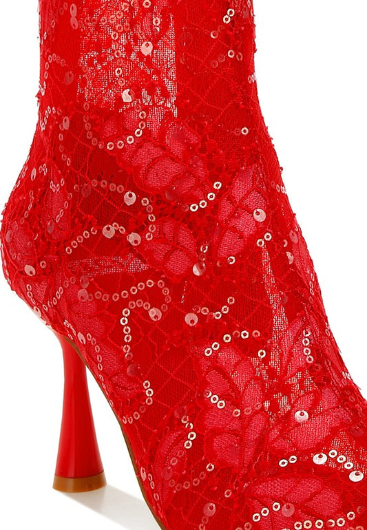 Samia Sequin Lace Boots - Body By J'ne