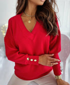 V-Neck Long Sleeve Sweatshirt