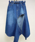 Doing The Most Hollow-Slit Denim Skirt - Body By J'ne