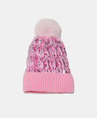 Thermal Knit Hat with Pompom