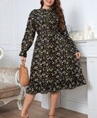 Floral Flounce Sleeve Midi Dress