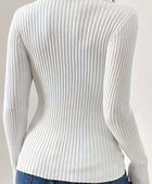 Twist Front Ribbed Long Sleeve Sweater