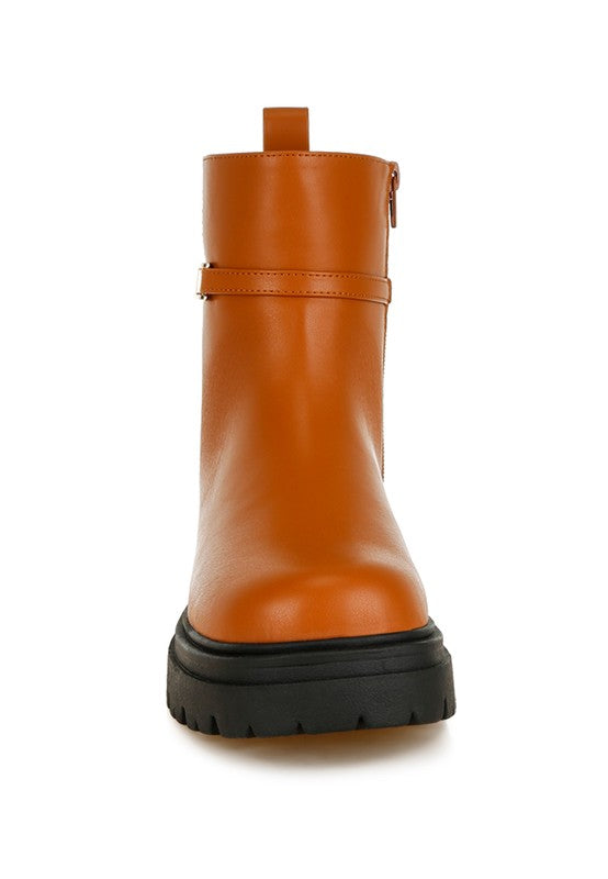 Corsac Buckle Belt Ankle Boots - Body By J'ne