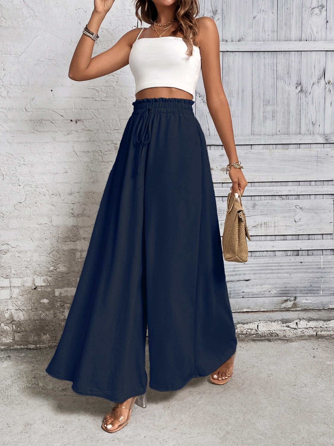 Honey Tied High Waist Wide Leg Pants - Body By J'ne