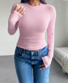 Devine Drawstring Round Neck Long Sleeve T-Shirt