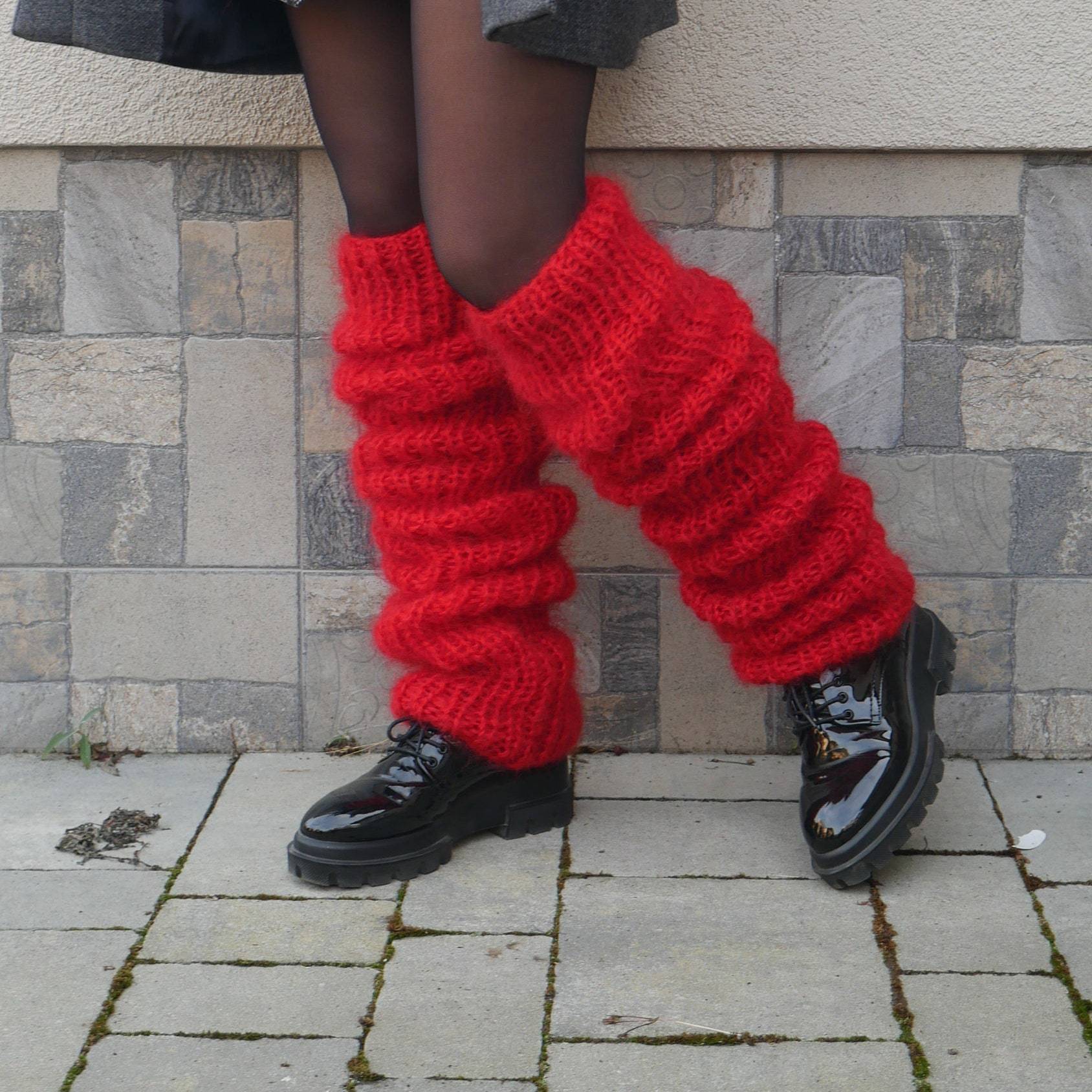 Mohair Long Tube Knitted Bunching Socks