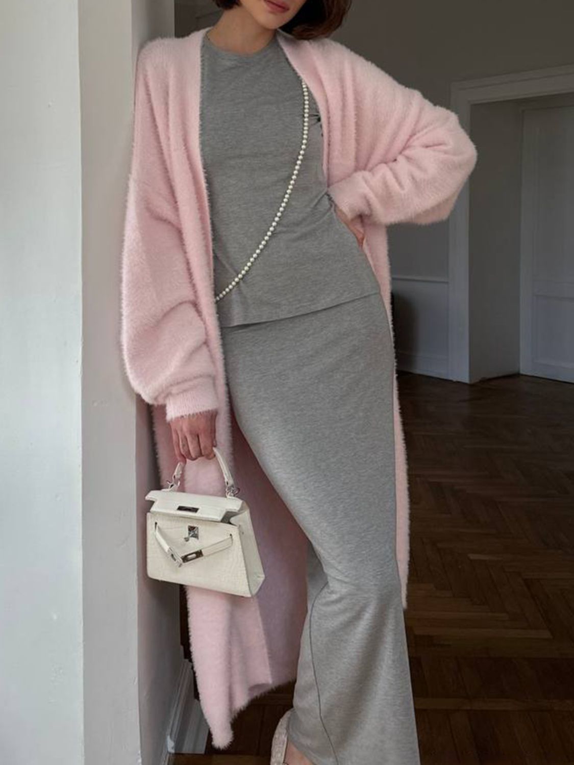 Fuzzy Open Front Solid Color Cardigan - Body By J'ne