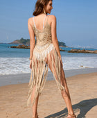 Fringe Openwork Spaghetti Strap Cover-Up - Body By J'ne