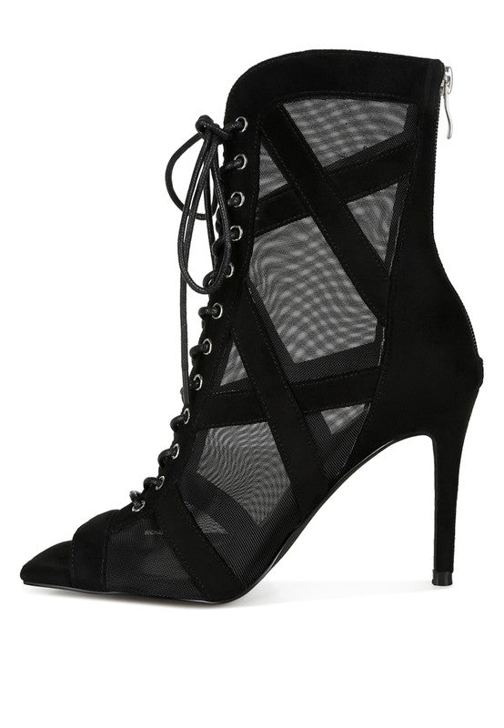 Anarki Mesh Lace-Up Ankle Boots - Body By J'ne