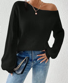 Honey Single Shoulder Long Sleeve Sweater