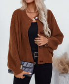 Button Down Long Sleeve Cardigan