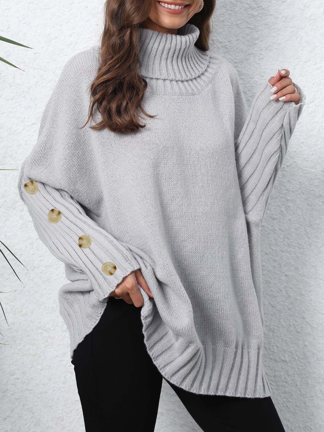 Turtleneck Long Sleeve Sweater - Body By J'ne