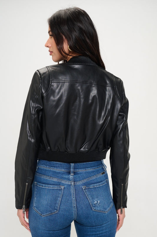 Coalition LA Zip Up Cropped Bomber Jacket - Body By J'ne