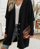 Devine Button Up Long Sleeve Hooded Cardigan