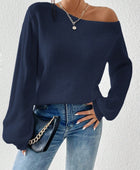 Honey Single Shoulder Long Sleeve Sweater