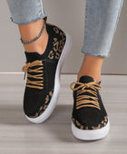 Lace-Up Leopard Flat Sneakers - Body By J'ne