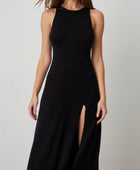 Side Slit Round Neck Sleeveless Dress