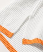 Contrast Half Zip Drop Shoulder Sweater