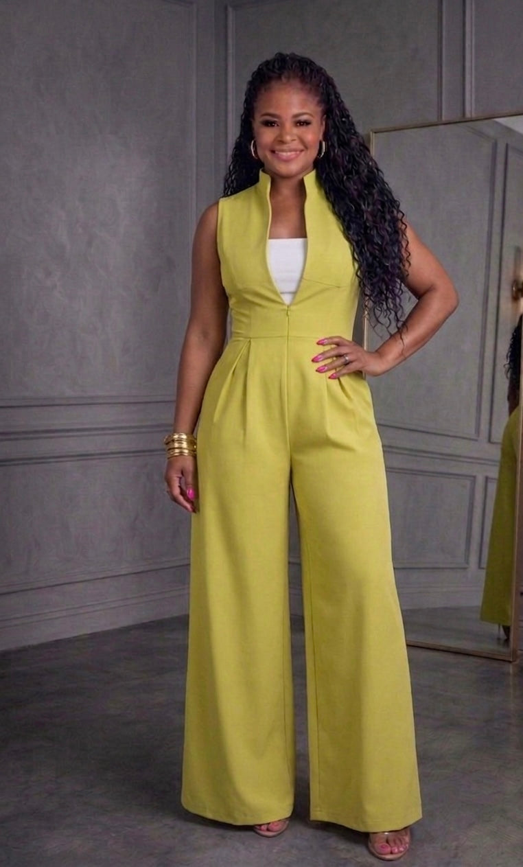 Unforgettable Wide Leg Zip Front Jumpsuit