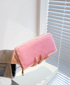 Solid Color Fluff Rectangle Wallet