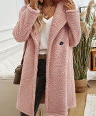 Devine Pocketed Long Sleeve Hooded Teddy Coat