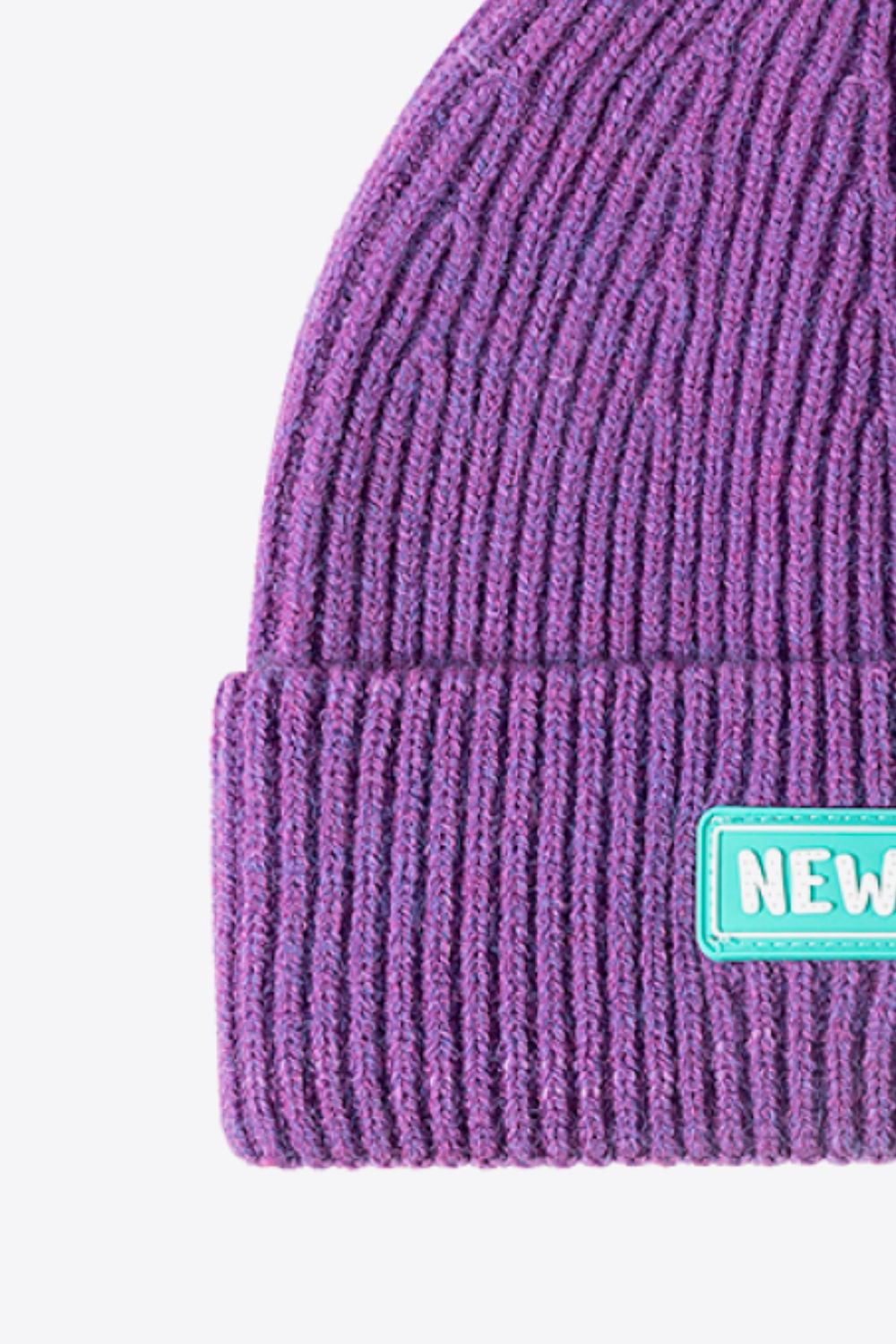 NEWYORK Patch Rib-Knit Cuffed Beanie - Body By J'ne