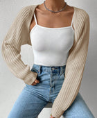 Honey Open Front Long Sleeve Cropped Cardigan