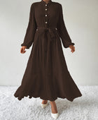 Tie Waist Long Sleeve Dress