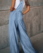 Distressed Wide Leg Denim Overalls - Body By J'ne