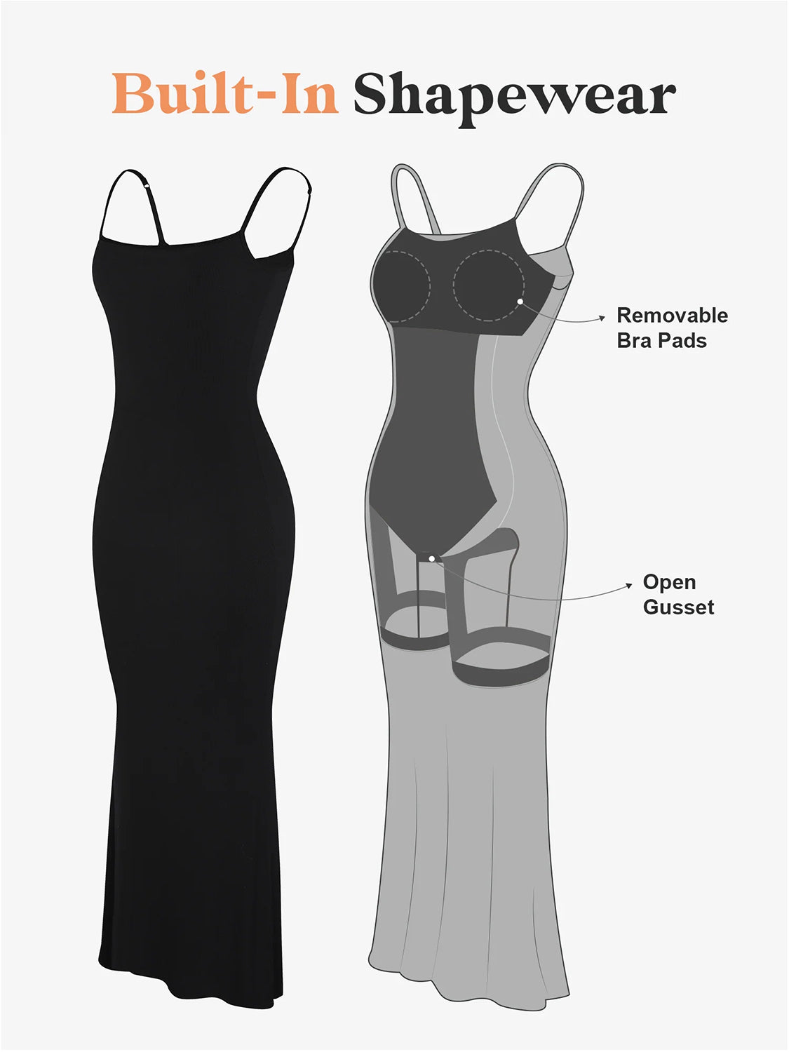 The Built-In Shapewear Sleeveless Maxi Dress - Body By J'ne