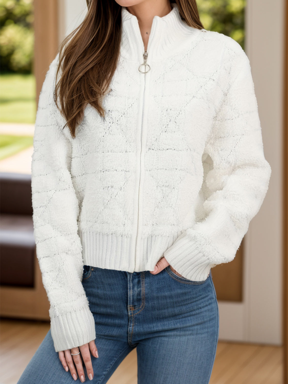 Zip Up Long Sleeve Outerwear - Body By J'ne