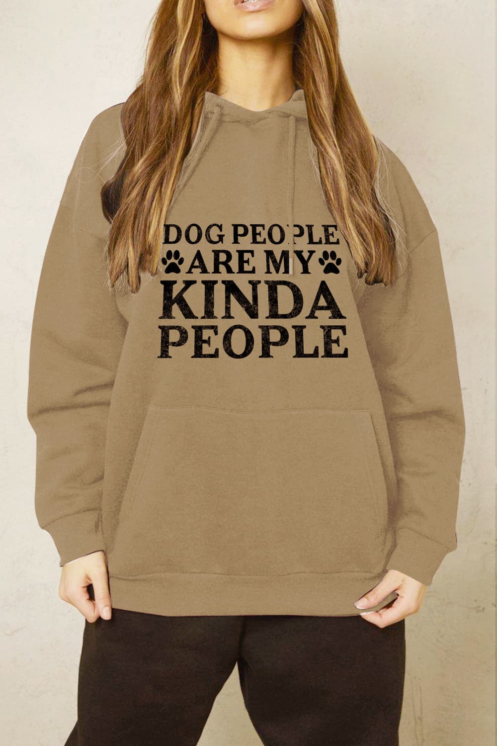 Full Size Dog Paw Slogan Graphic Hoodie - Body By J'ne