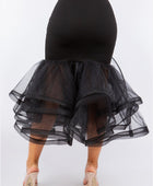 Plus Size Tiered Midi Skirt